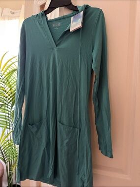 Amazon Women's Teal Hooded Tunic Top